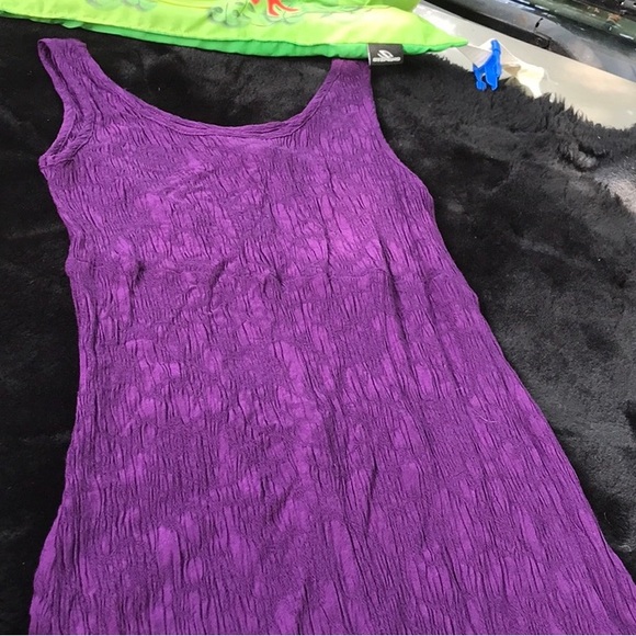 Connected Apparel Crinkle Tank Top Style Purple Dress 6 Rayon Dry Clean Wrinkle - Picture 11 of 11